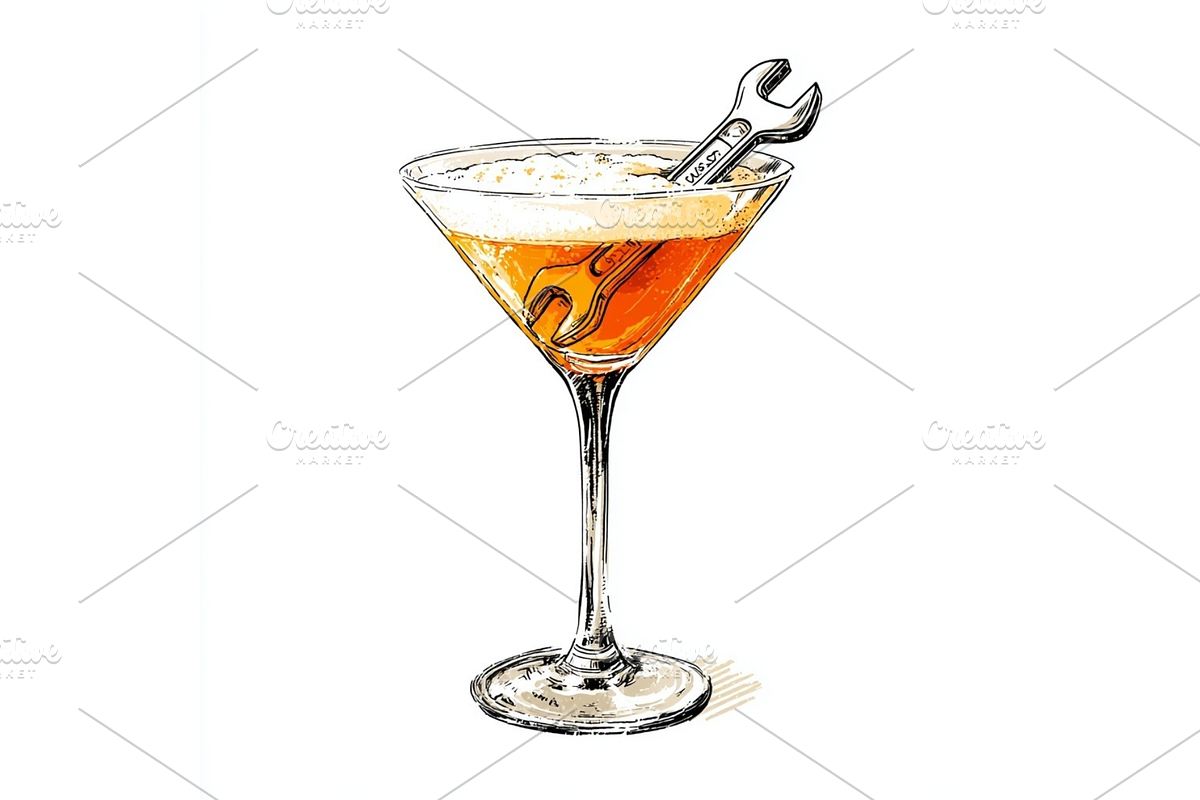 Prompt Cocktail glass clipart, a Decorative Illustration by Creative design (Photo 3 of 7)