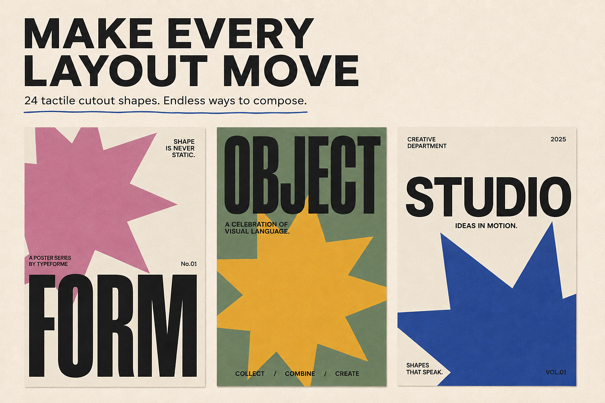 24 Tactile Cutout Vector Shapes, an Object Graphic by Designs24hr (Photo 7 of 10)