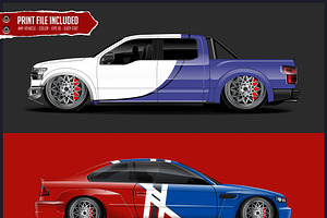 Racing Sports Car Wrap Design Vecto