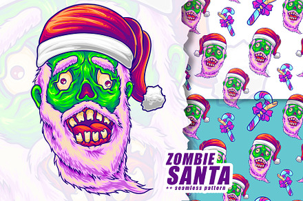 SCARY ZOMBIE SANTA HEAD