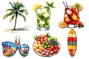 Summer Watercolor  Clipart, an Illustration by Designworld (Thumbnail 4 of 5)