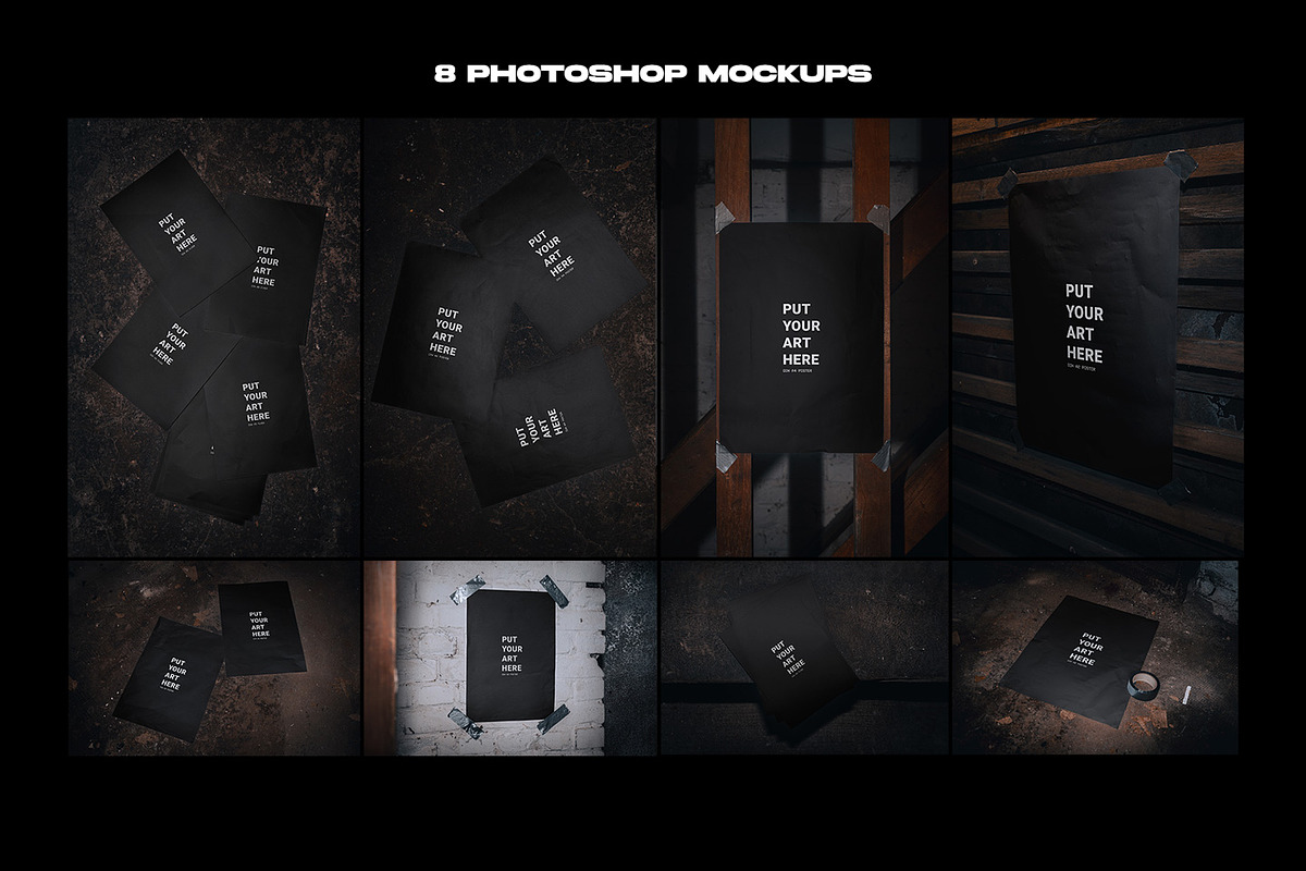 Basement Poster Mockup Bundle, an Advertising Mockup by FLYERWRK (Photo 2 of 10)