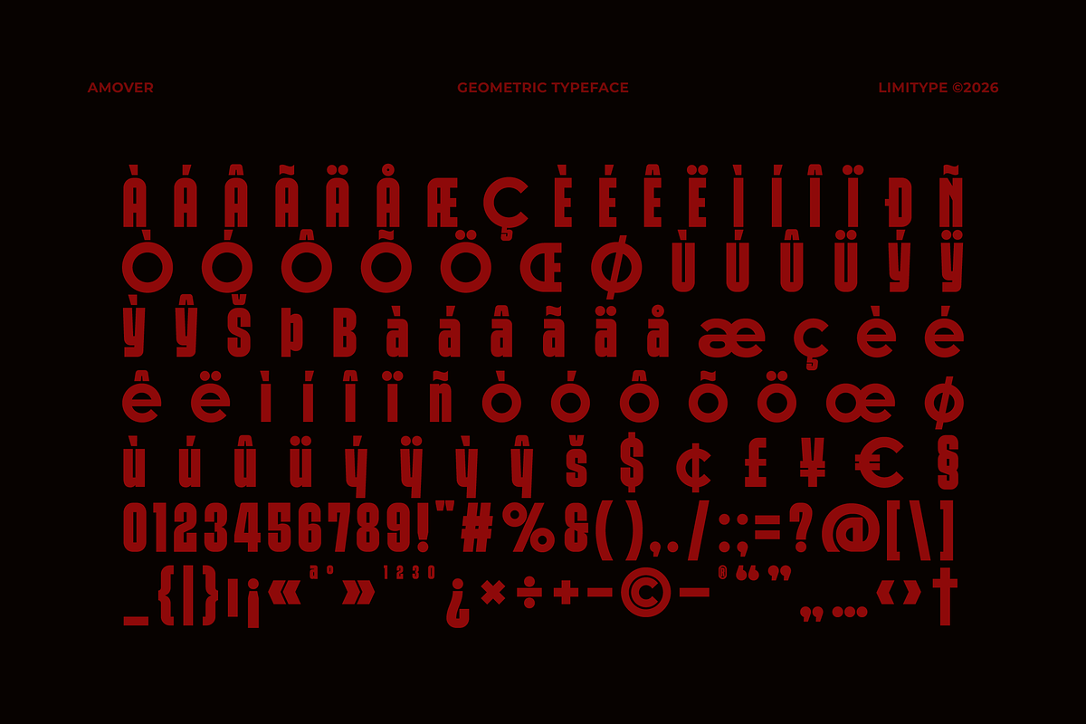 Amover - Bold Geometric Font, a Sans Serif Font by limitype (Photo 11 of 12)