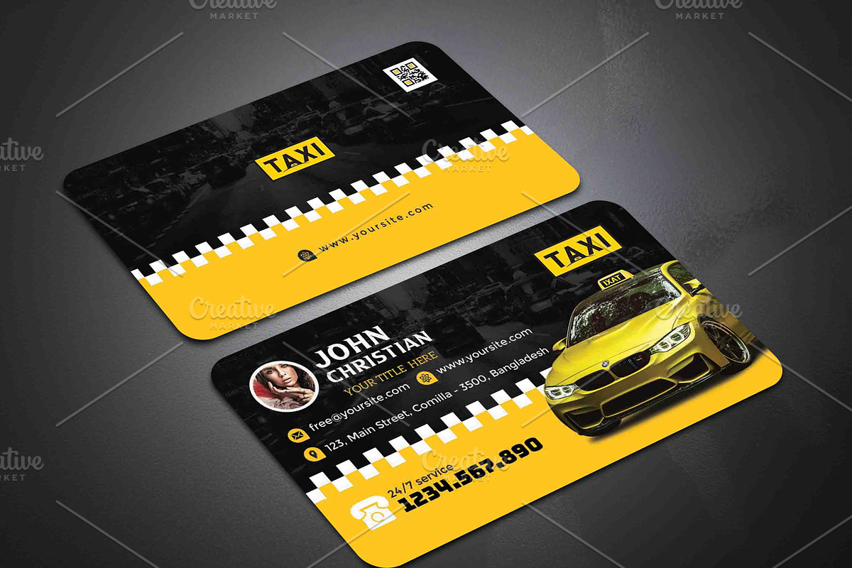 Taxi Cab Business Card, a Brochure Template by GreenPixi (Photo 2 of 3)