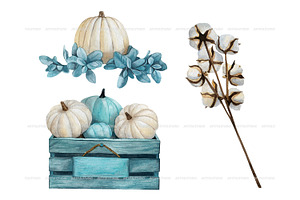 Watercolor Farmhouse Pumpkin Clipart