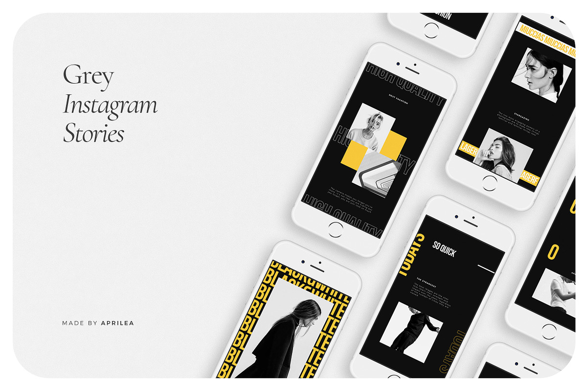 GREY Instagram Stories, a Social Media Template by Aprilea (Photo 6 of 7)