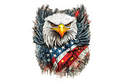 American Eagle Patriotic 4th of July, an Animal Illustration by VetalStock (Thumbnail 3 of 7)