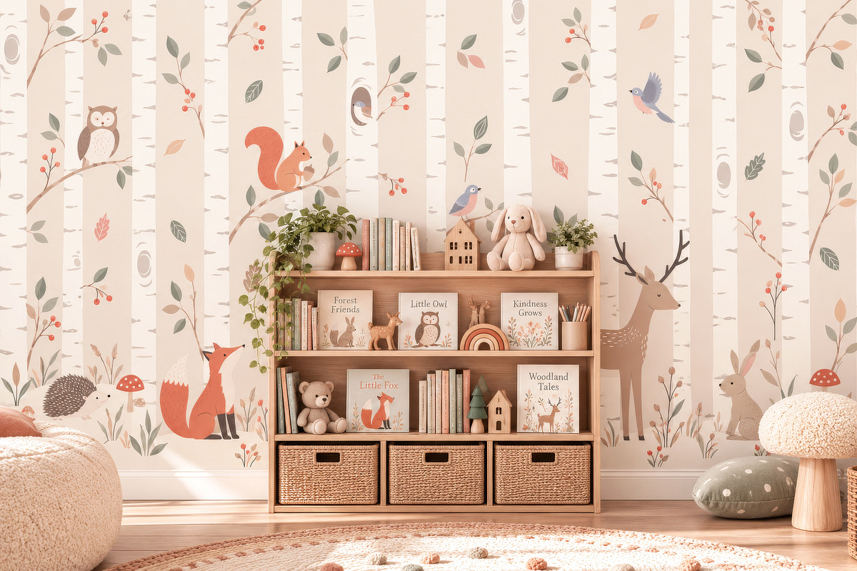 Woodland Kids Wall Mural, a Wallpaper Graphic by by creative paper (Photo 9 of 10)