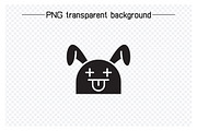 Cute Rabbit Emoticons Set, a Solid Icon by Designfour (Thumbnail 6 of 7)