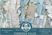 Distressed Aged Paper on Blue Wood, an Illustration by NiiiNArt (Thumbnail 1 of 8)