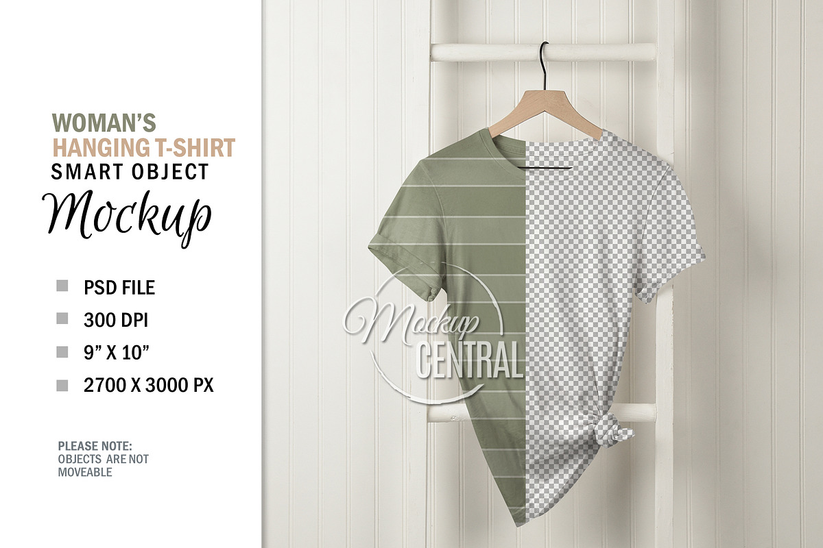 Mockup T-Shirt on White Wall Hanger, a Shirt Mockup by HaywireMedia & Mockups (Photo 2 of 3)
