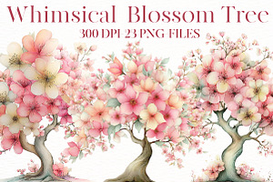 Whimsical Blossom Tree clipart, an Illustration by Designworld