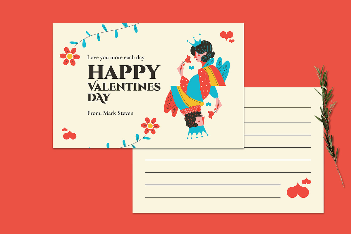 Valentine Days Greeting Card, a Card Template by Neermana (Photo 4 of 4)