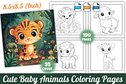 Cute Baby Animals Coloring Pages, an Animal Illustration by Design Station (Thumbnail 1 of 5)