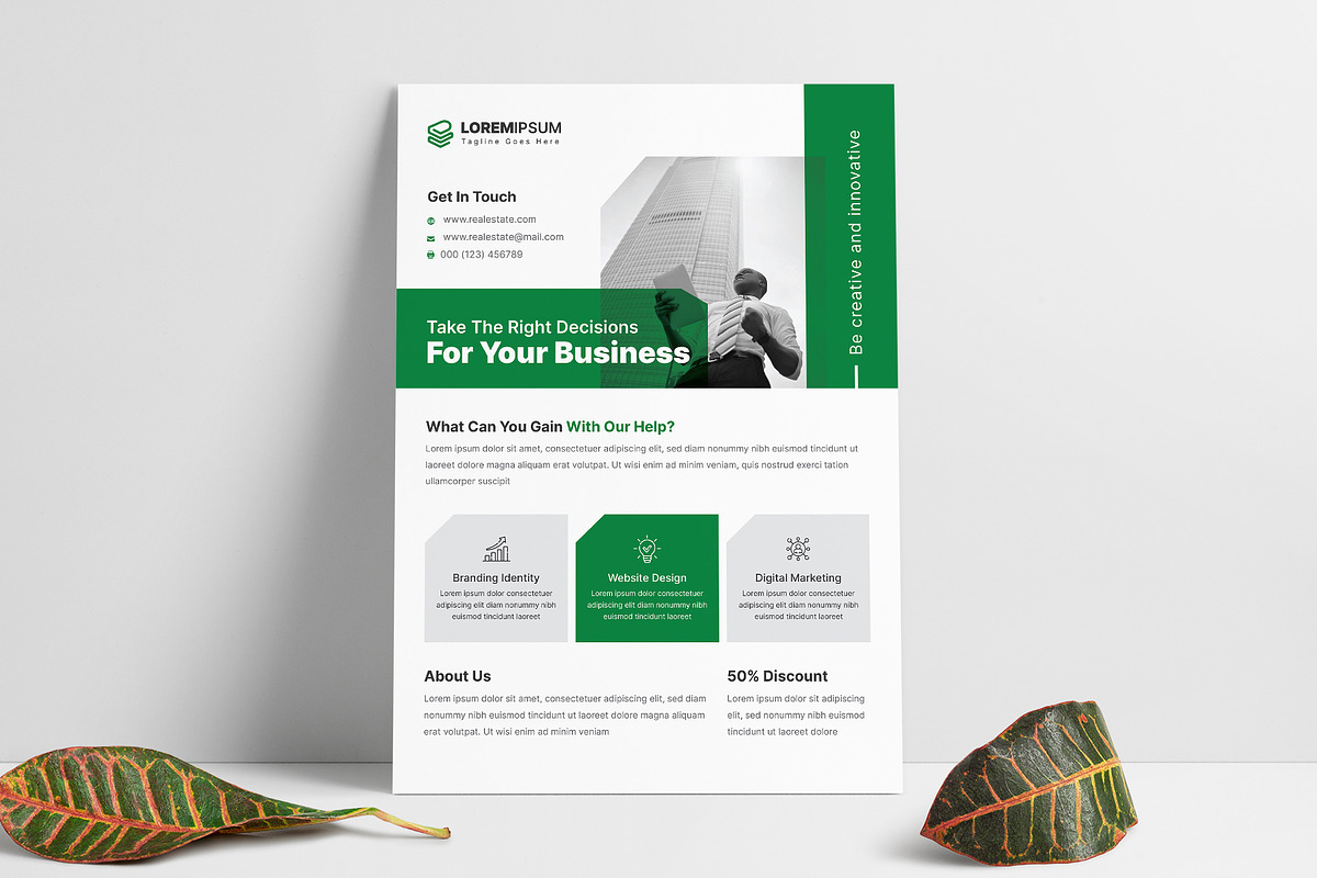 Minimal Creative Flyers, a Flyer Template by Pixelpick (Photo 3 of 3)