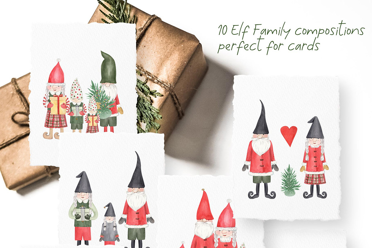 Christmas Elves Family Creator, a Decorative Illustration by Catch the Dream Art (Photo 3 of 9)