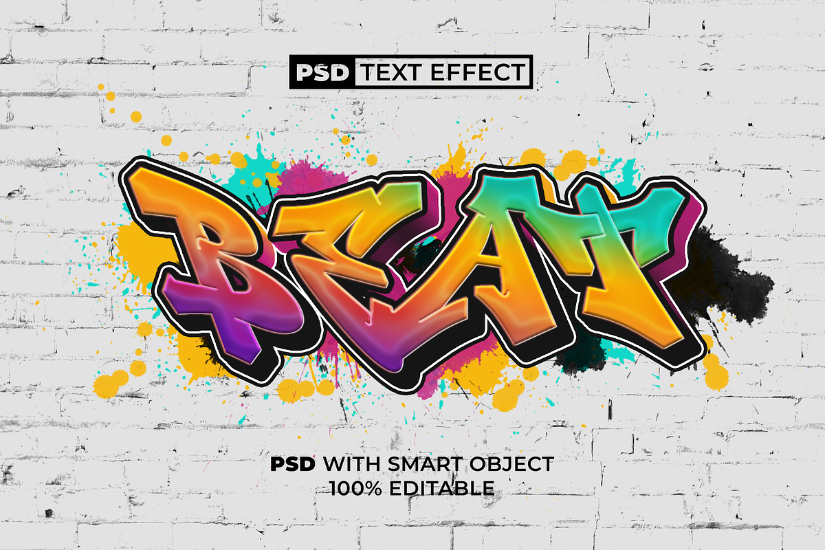 PSD Beat Text Effect Graffiti Style, a Layer Style Add-On by Mockmenot (Photo 1 of 2)