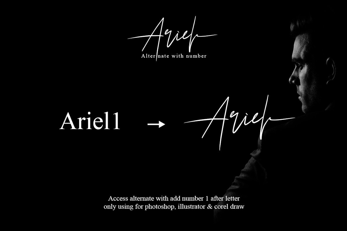 Ariel Signature Font preview 7
