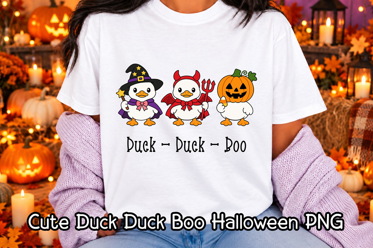 Cute Duck Duck Boo Halloween PNG, a Seasonal Illustration by Adalin Shop (Photo 1 of 5)