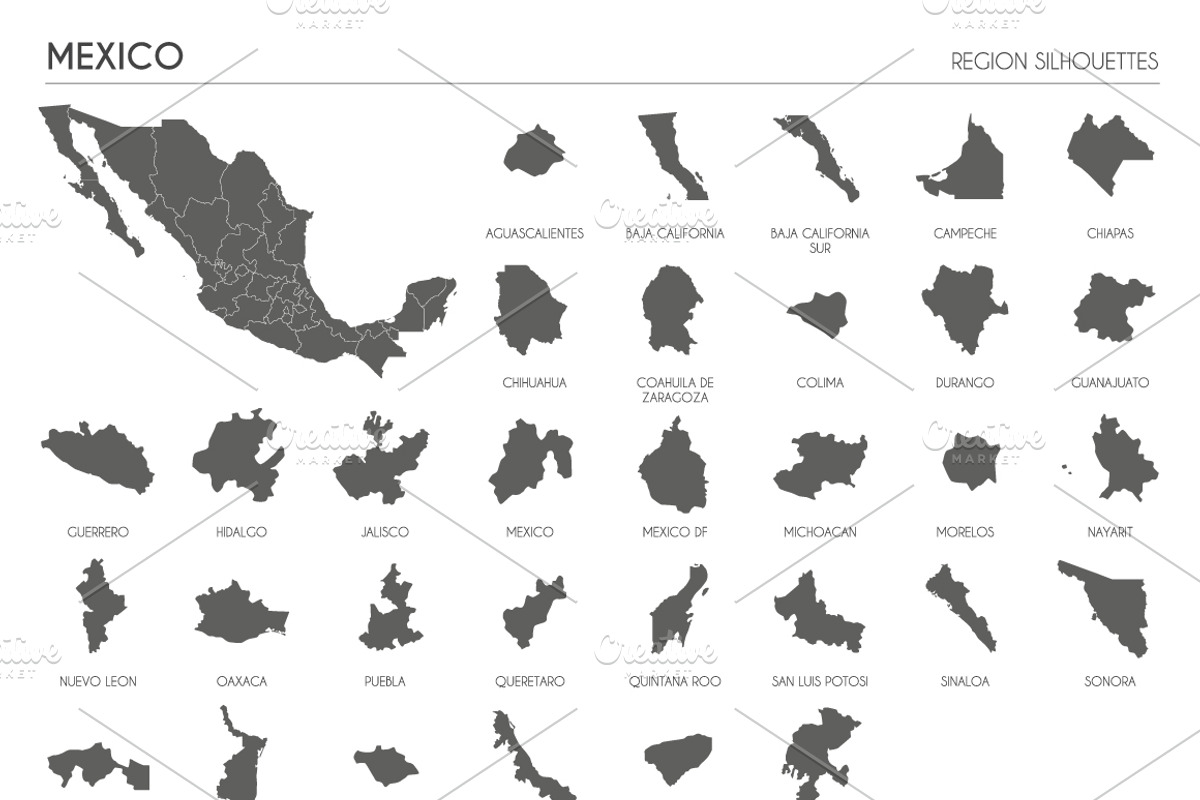 Region Silhouettes of 88 countries, an Education Illustration by asantosg (Photo 13 of 19)