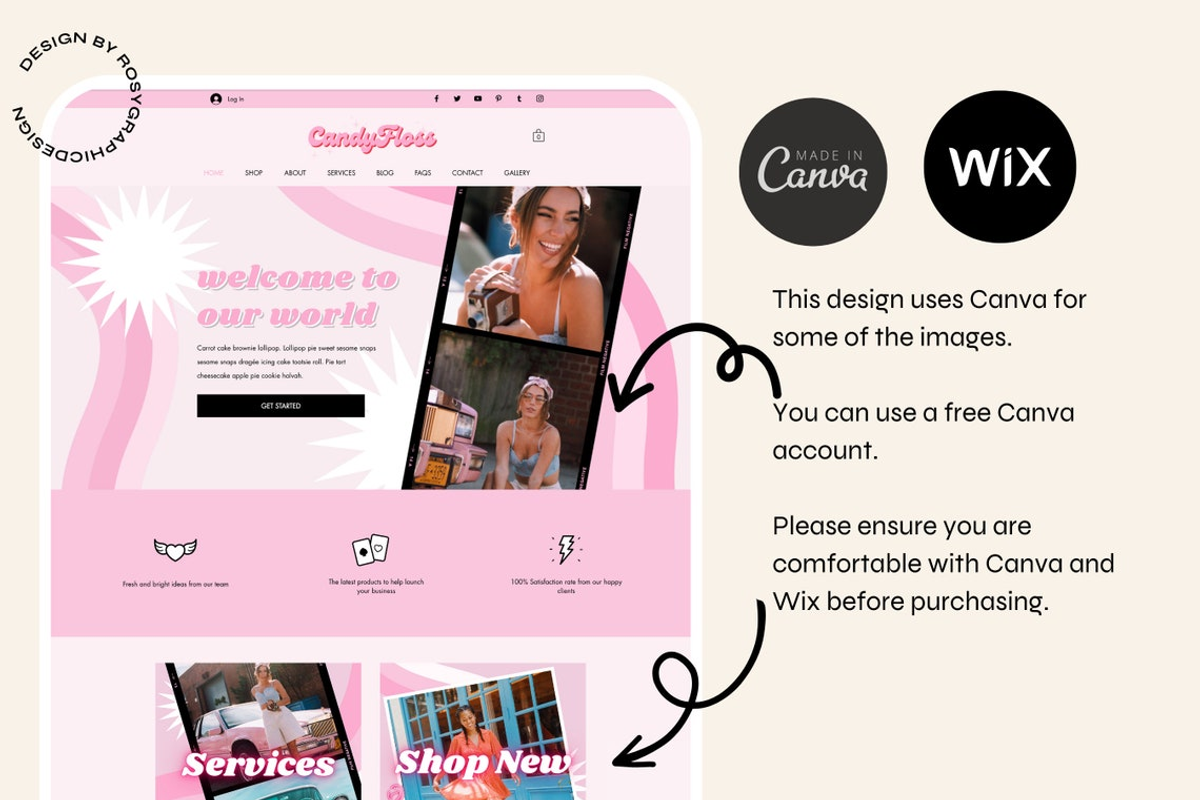 Wix Website Template -Retro Candy, a Wix Template by The Pixel Palace (Photo 2 of 9)
