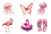 Pink Summer Sublimation Clipart, an Illustration by SinaCreation (Thumbnail 4 of 5)