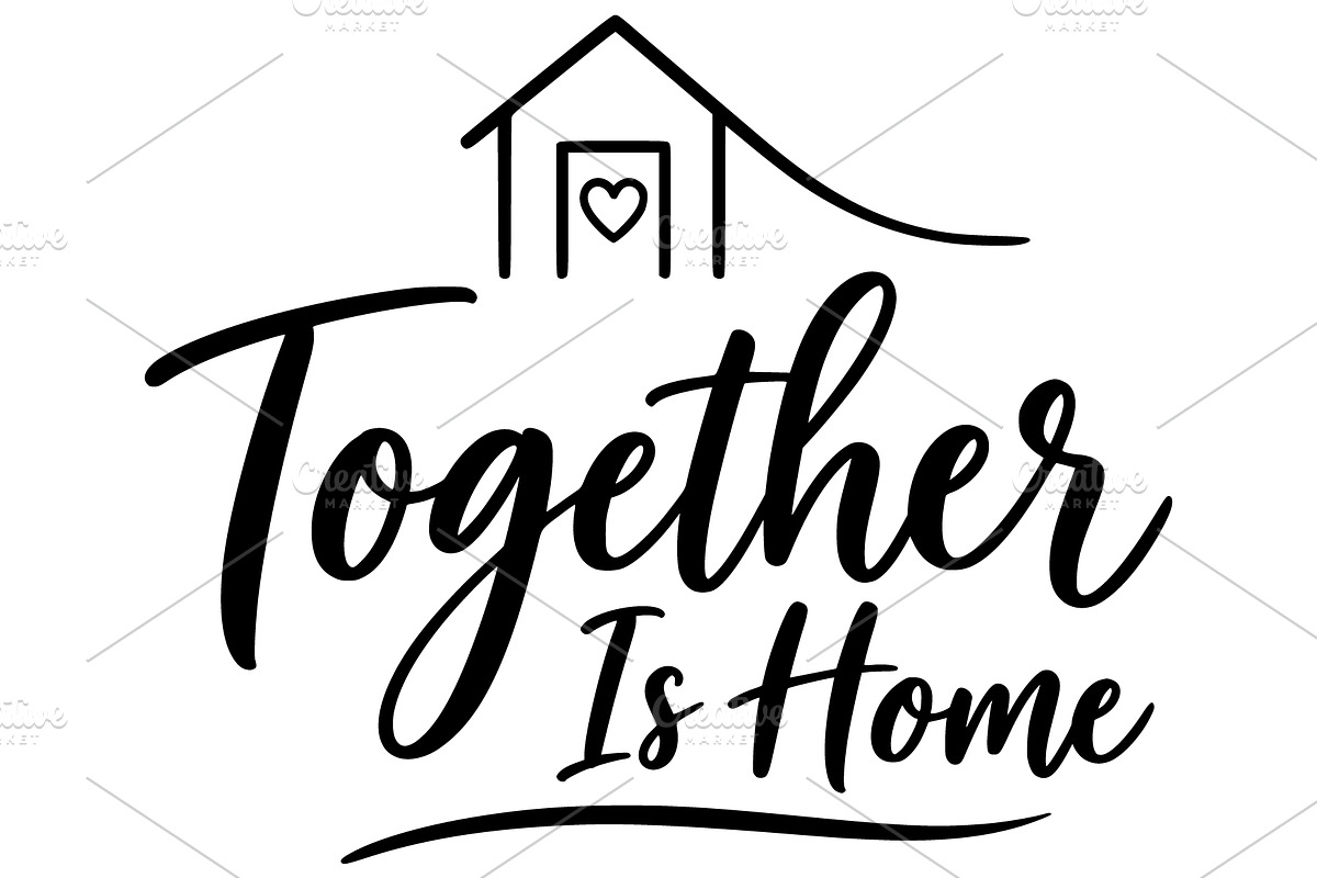 Together Is Home House Line Art, an Object Illustration by Ghagra (Photo 2 of 6)