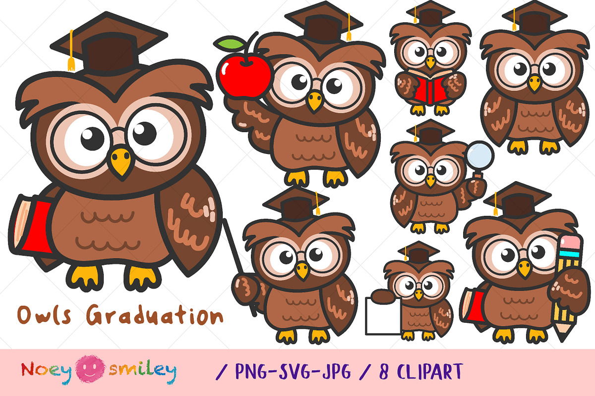 Owl graduation cap, Back to school, an Education Illustration by Noey smiley (Photo 1 of 5)