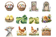Country Farmhouse Easter Clipart, an Illustration by Design Market (Thumbnail 2 of 4)