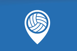 Volleyball And Map Pointer Logo