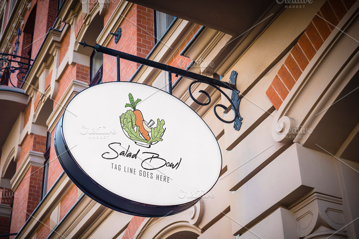 Salad Bowl Food Logo Design Template, a Branding & Logo Template by Techno Digitz (Photo 3 of 5)