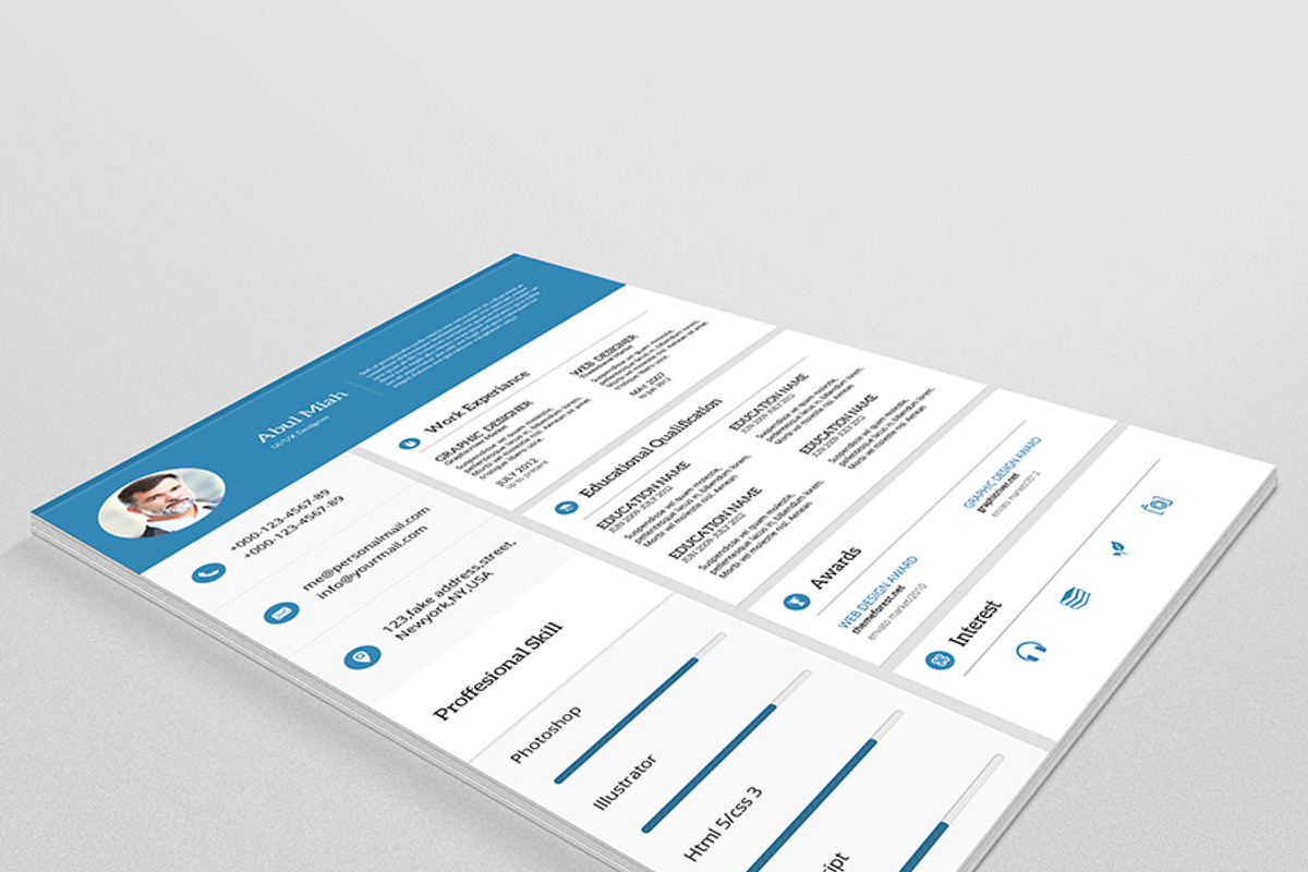 Material Resume/CV-V05, a Resume Template by Template Shop (Photo 2 of 4)