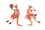Cute kangaroo set + seamless pattern, an Animal Illustration by PaperTrident (Thumbnail 10 of 15)
