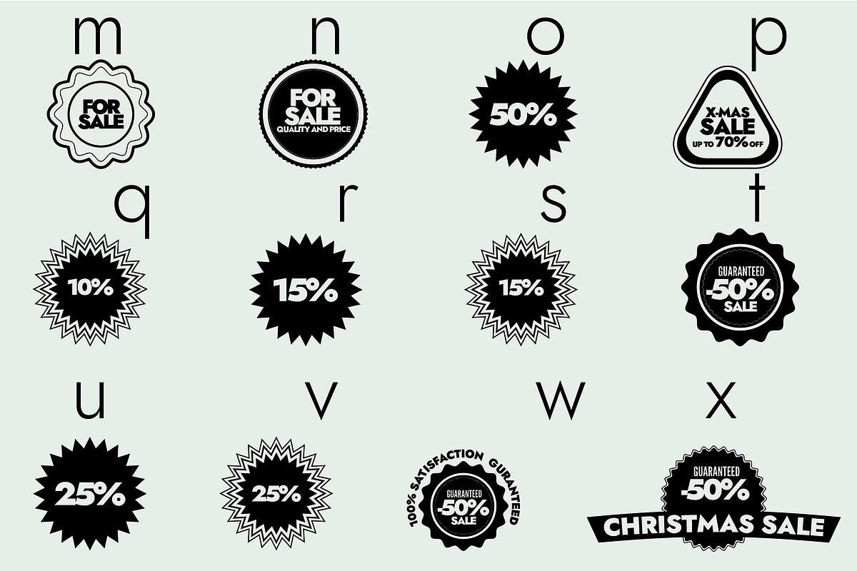 Sales Special Offers Dingbats Font, a Symbol Font by Minimalartstudio (Photo 6 of 7)