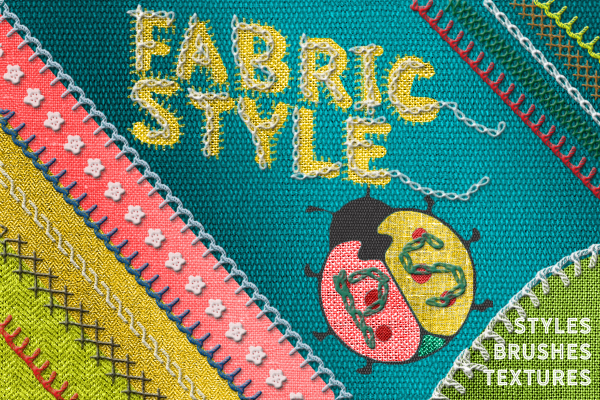 Fabric Styles Stitch Brushes for PS, a Layer Style Add-On by Alexiva (Photo 1 of 5)