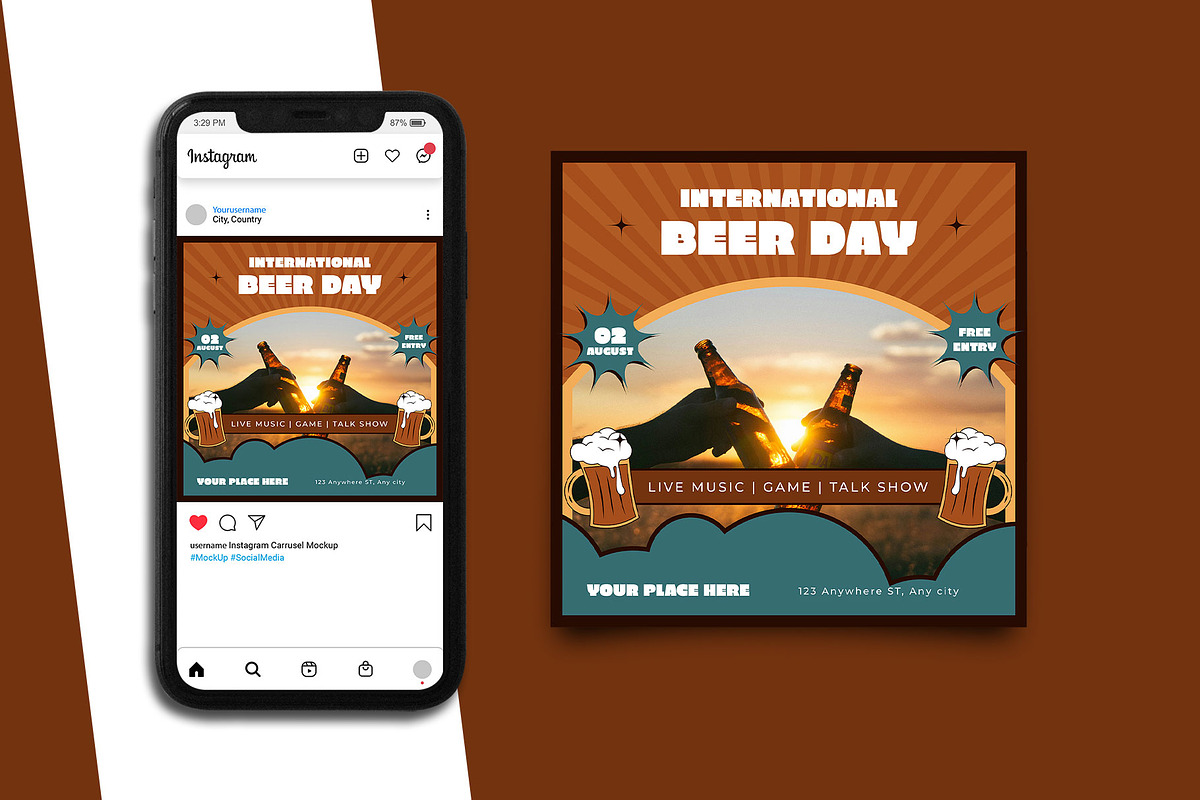 Beer Day Instagram Post Template, a Social Media Template by Artnivora.Std (Photo 4 of 5)
