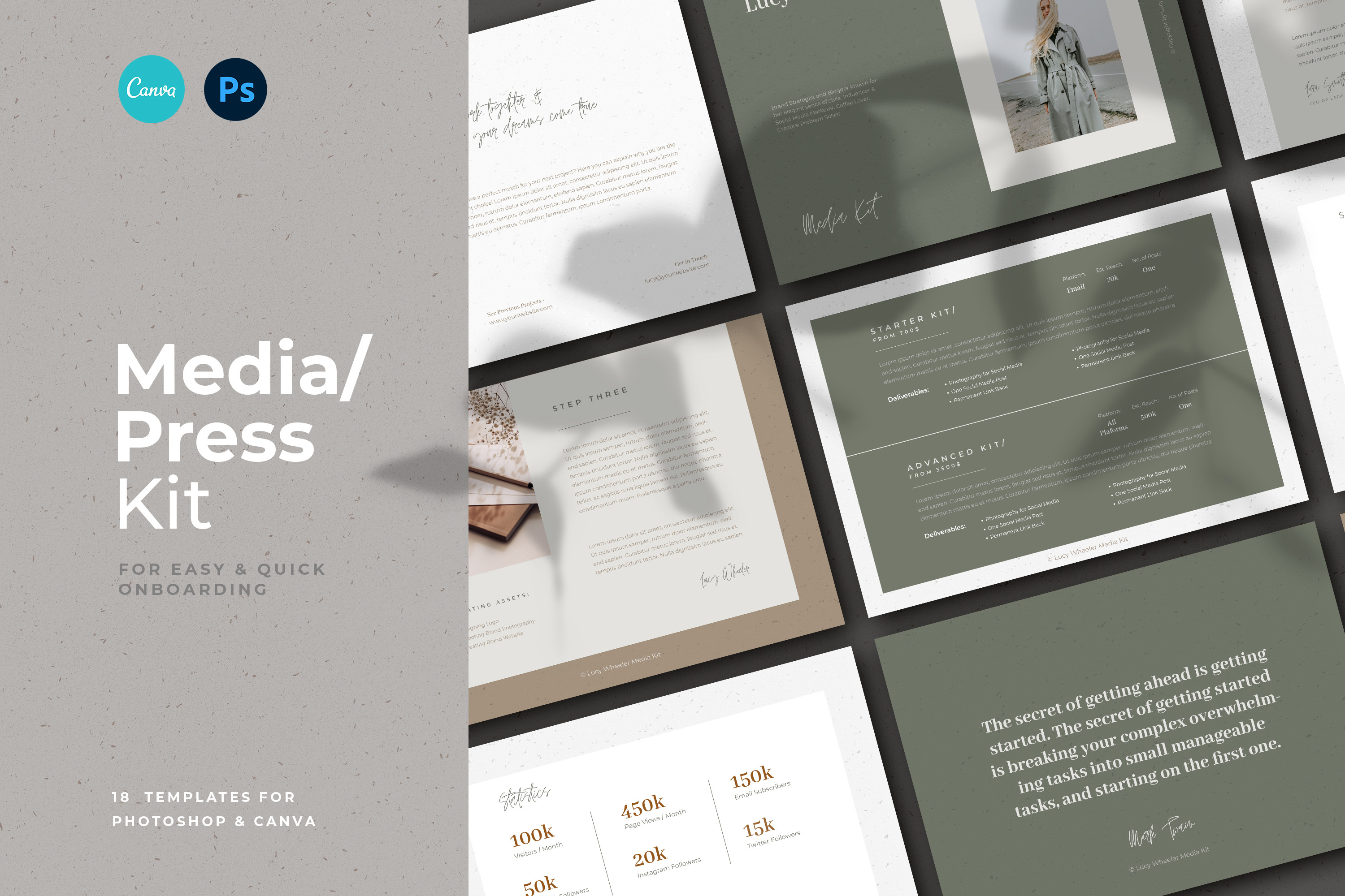 Press Media Kit For CANVA & PSD, a Templates & Theme by AndrewPixel