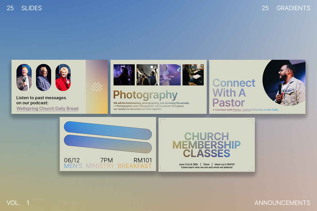 Soft Announcement Slides + Gradients, a Presentation Template by JD Designs (Photo 6 of 7)