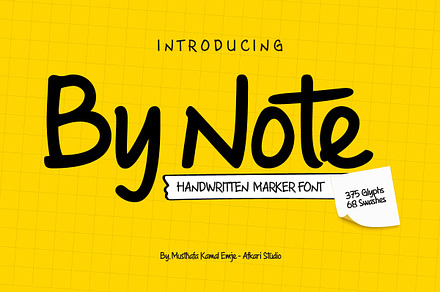 By Note - Handwritten Marker Font