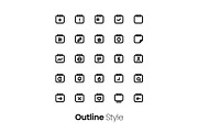 3 Styles Calendar Icon Pack, an Outline Icon by hafizhhapis (Thumbnail 4 of 4)