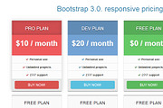 Bootstrap 3.0. pricing tables flat, a Websites & App Template by Bootstraptor (Thumbnail 2 of 2)