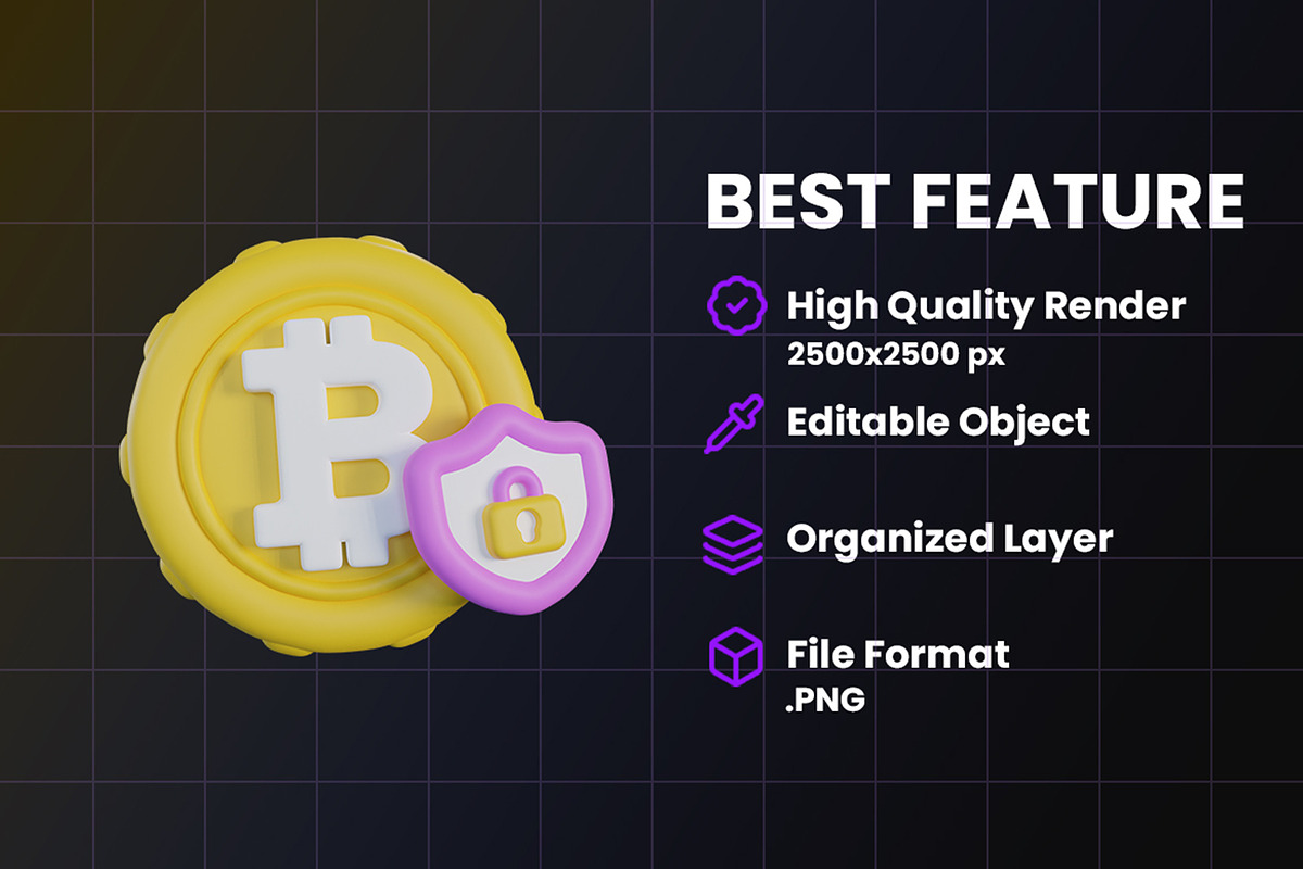 Bitcoin 3D Icon, an Object Graphic by Artnivora.Std (Photo 3 of 4)
