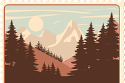 Retro Mountain Vector Stamps, a Seasonal Illustration by JYa_Design (Thumbnail 3 of 5)