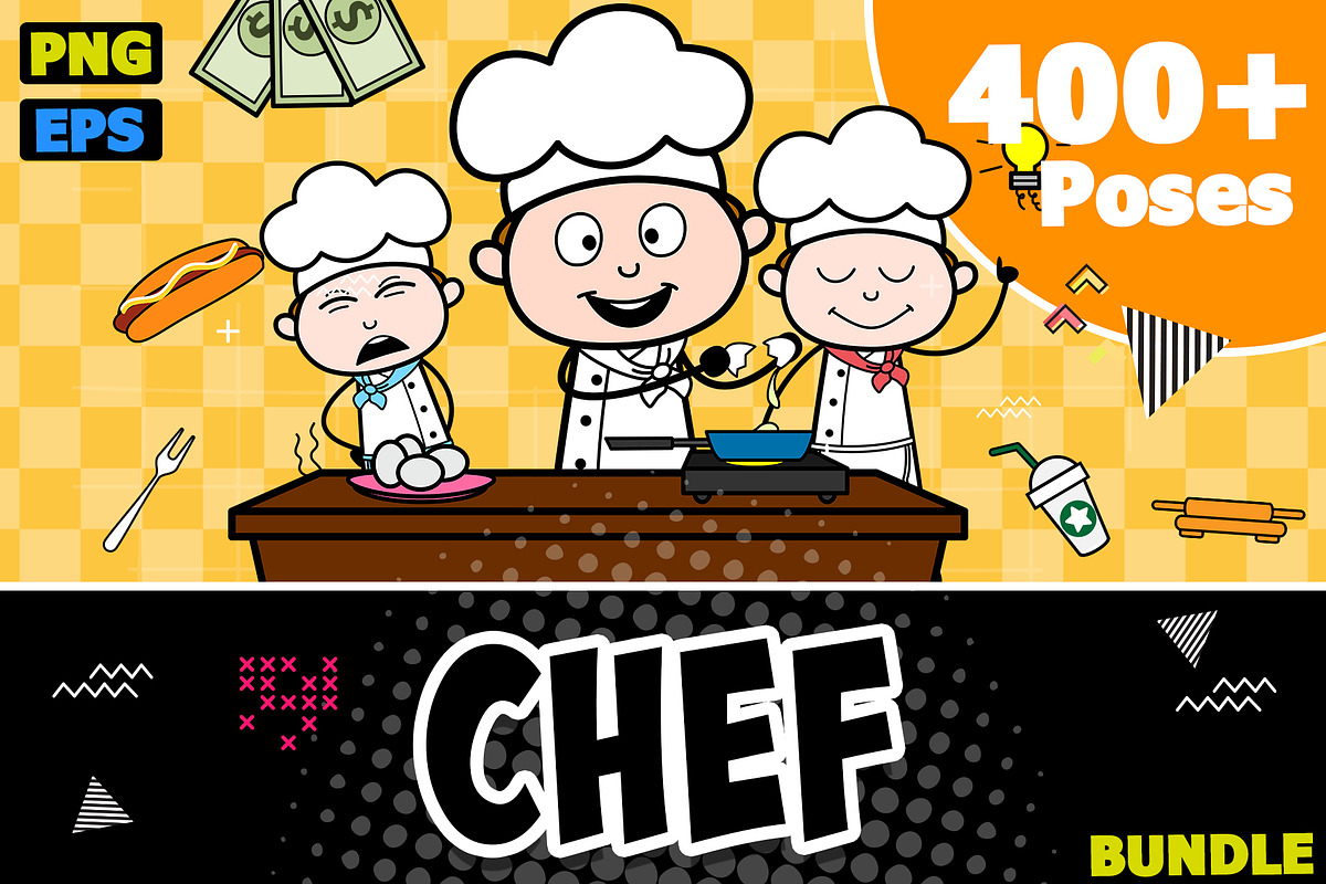 Chef ~ Cartoon Character Set, a Food Illustration by The Toon Company (Photo 1 of 6)