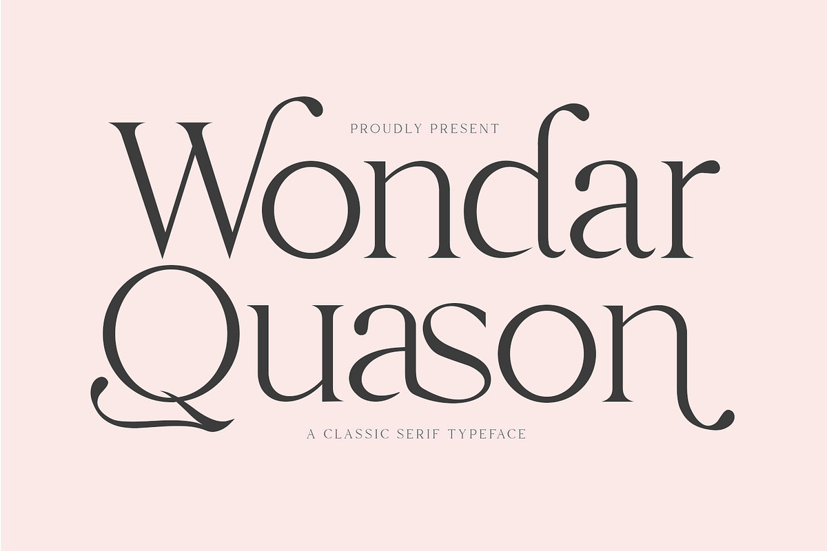Wondar Quason Classic Serif Typeface, a Serif Font by Maulana Creative (Photo 1 of 10)