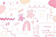Valentine's Day Watercolor Doodles, a Decorative Illustration by Scribble Society (Thumbnail 2 of 2)
