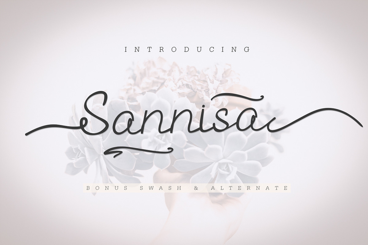 Sannisa Script + Swash (Update), a Script Font by Crenadhif Studio (Photo 1 of 10)