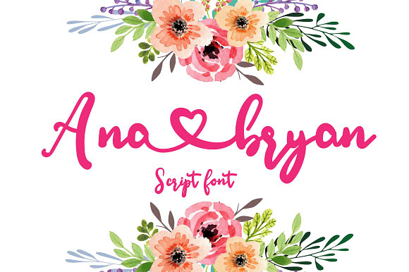 Ana Bryan | Cute Heart Script Font preview 6
