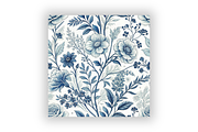 Blue Toile Seamless Digital Paper, a Pattern Graphic by FloridPrintables (Thumbnail 5 of 7)