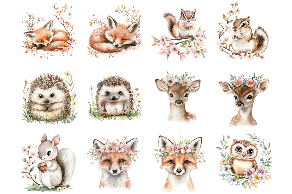 Spring Woodland Critter Clipart, an Illustration by Design Market (Photo 2 of 4)